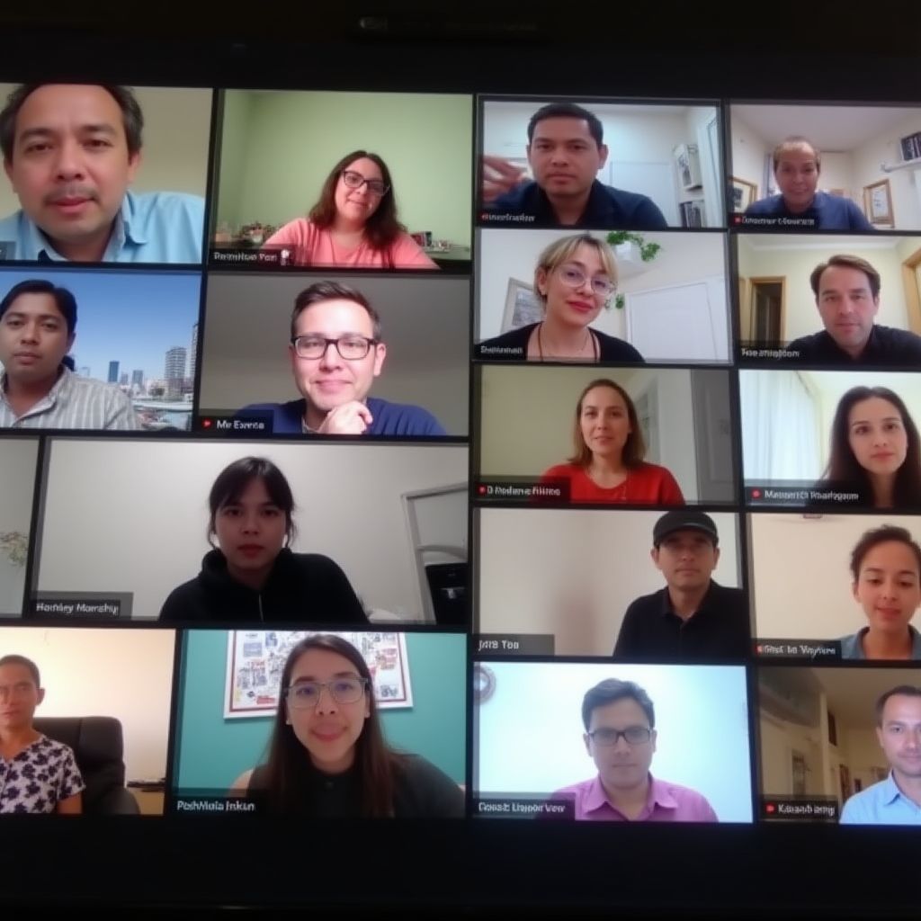 Vista de una clase online con múltiples participantes.